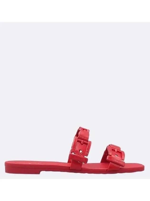 624731 Red color rubber slide women s slippers size 36 230MM - GUCCI - BALAAN 4