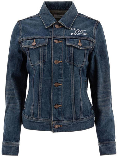 Trucker Wash Denim Jacket Blue - CELINE - BALAAN 1