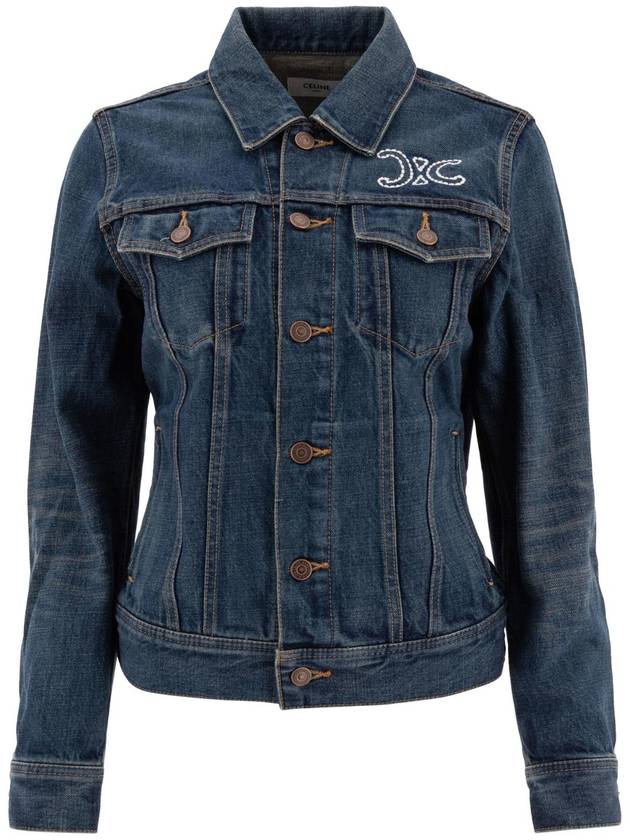 Trucker Wash Denim Jacket Blue - CELINE - BALAAN 1