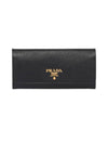 logo gold-plated saffiano leather large long wallet - PRADA - BALAAN.