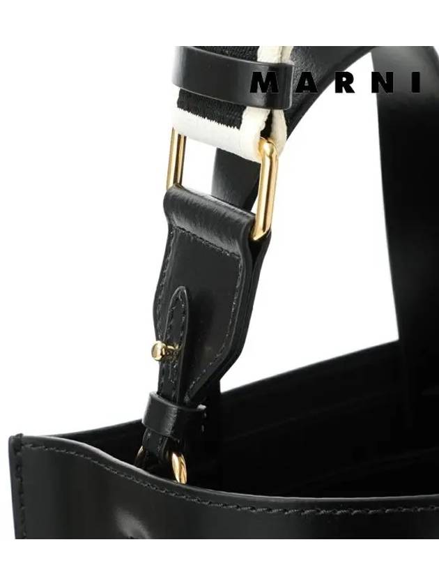 Museo Mini Leather Tote Bag Black - MARNI - BALAAN 7