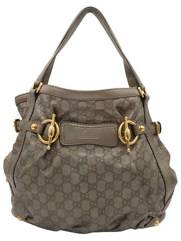 Gray GG logo jacquard leather gold plated Jackie shoulder bag - GUCCI - BALAAN 1