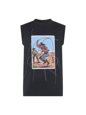 Cowboy Print Cotton Sleeveless Black - MAISON MARGIELA - BALAAN 1