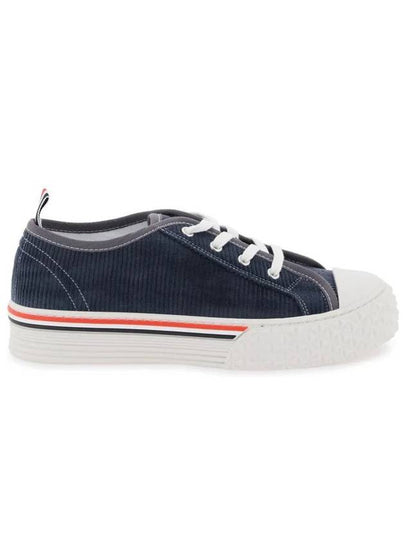 Men's RWB Sole Cotton Low Top Sneakers Navy - THOM BROWNE - BALAAN 2