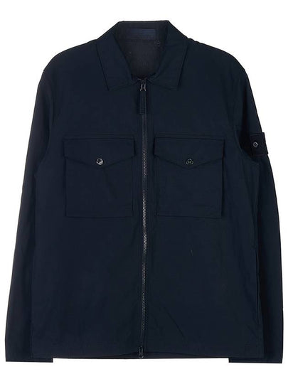 Compass Patch Cotton Oversized Fit Shirt Jacket Navy - STONE ISLAND - BALAAN 2