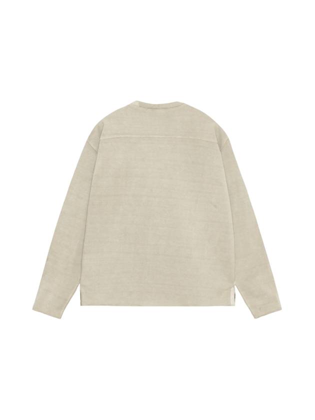 Football Crew Pigmented Dyed Long Sleeve T-Shirt Sand - STUSSY - BALAAN 3