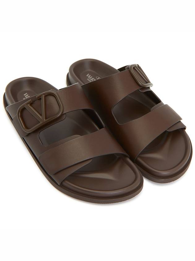 V logo signature sandals brown - VALENTINO - BALAAN 4