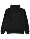 Wappen Patch Cotton Fleece Hoodie Black - STONE ISLAND - BALAAN 5