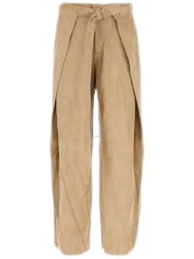 Suede Belt Strap Slacks Beige - AMI - BALAAN 2