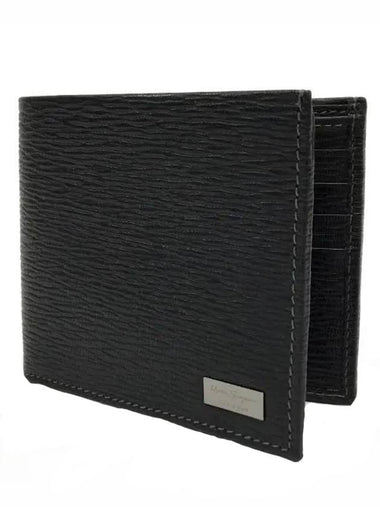 Metal Signature Logo Half Wallet Black - SALVATORE FERRAGAMO - BALAAN 1