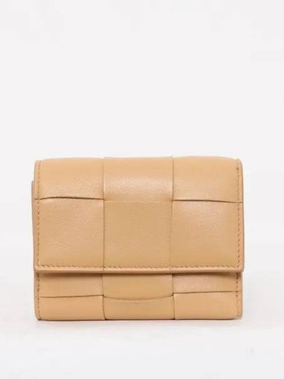 Intrecciato Tri-Fold Zip Half Wallet Almond - BOTTEGA VENETA - BALAAN 2