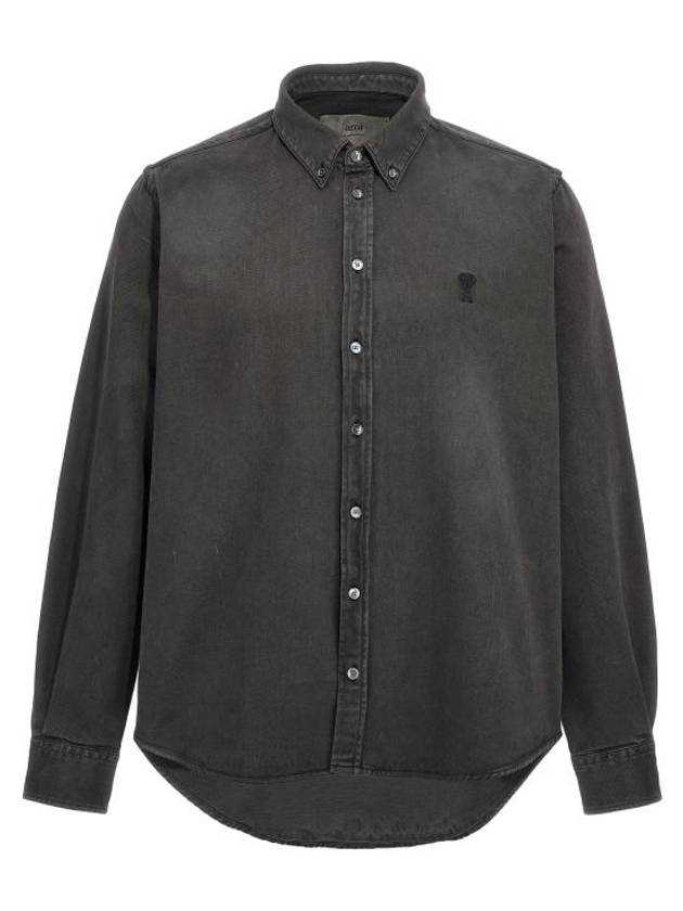 De Coeur Button Down Long Sleeve Shirt Black - AMI - BALAAN 2