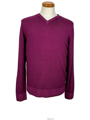 CP Company 101852G9 V0087 Ranaul Vintage Red V Neck Knit - CP COMPANY - BALAAN 1