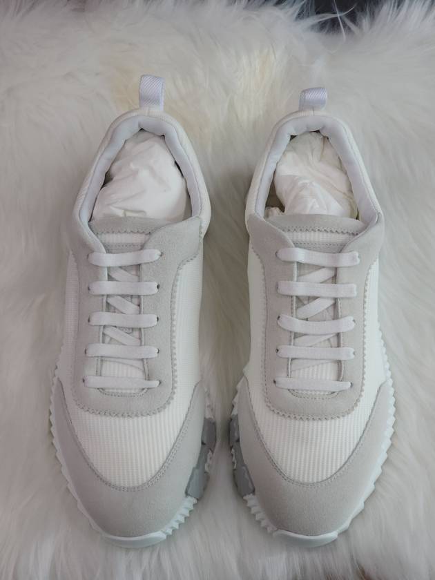 Bouncing Sneakers Mesh Suede Goatskin Blanc Blanc - HERMES - BALAAN 2