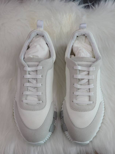 Bouncing Sneakers Mesh Suede Goatskin Blanc Blanc - HERMES - BALAAN 2