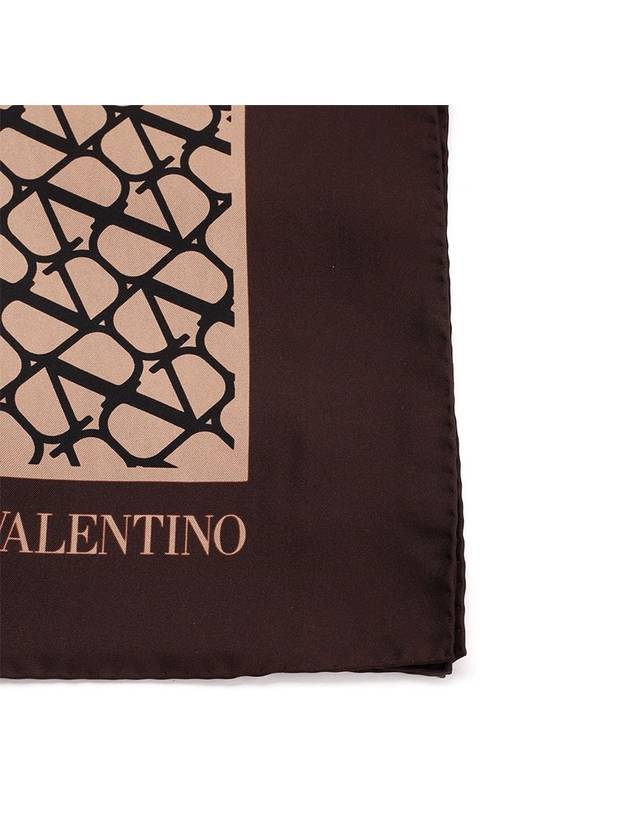 Iconographe Silk Scarf Brown - VALENTINO - BALAAN 3