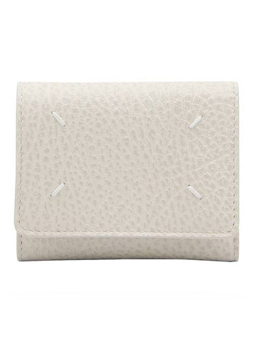 Zip Compact Tri-Fold Half Wallet Ivory - MAISON MARGIELA - BALAAN 1