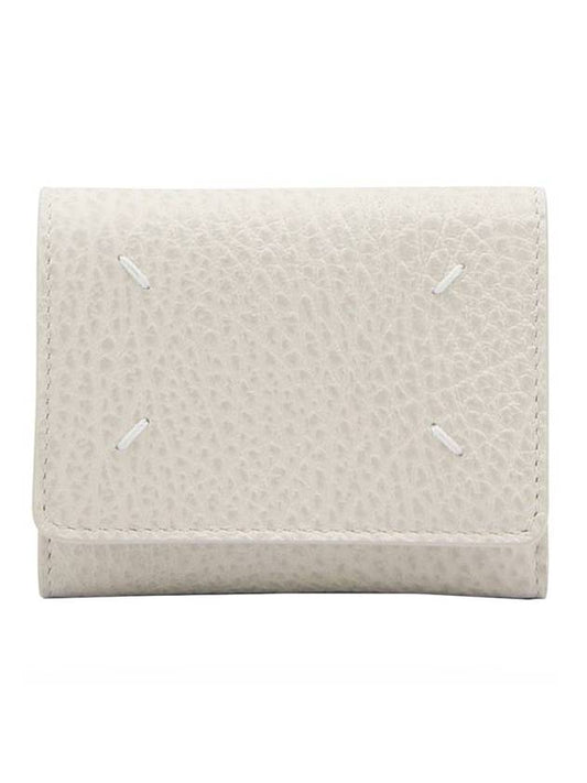Zip Compact Tri-Fold Half Wallet Ivory - MAISON MARGIELA - BALAAN 1