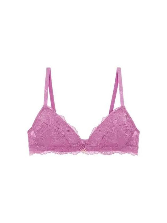 UNDERWEAR Women's Flower Lace Padded Triangle Bra Royal Purple 271357 - EMPORIO ARMANI - BALAAN 1