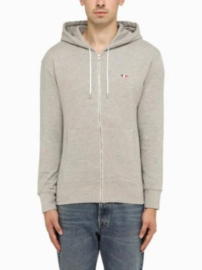 Tricolor Fox Patch Zip Up Hoodie Grey - MAISON KITSUNE - BALAAN 2