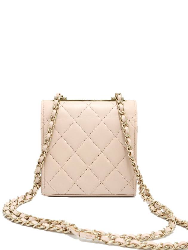 Chanel A81633 Light Beige Lambskin Gold CC Logo Trendy Mini Cross Bag 31st - CHANEL - BALAAN 4