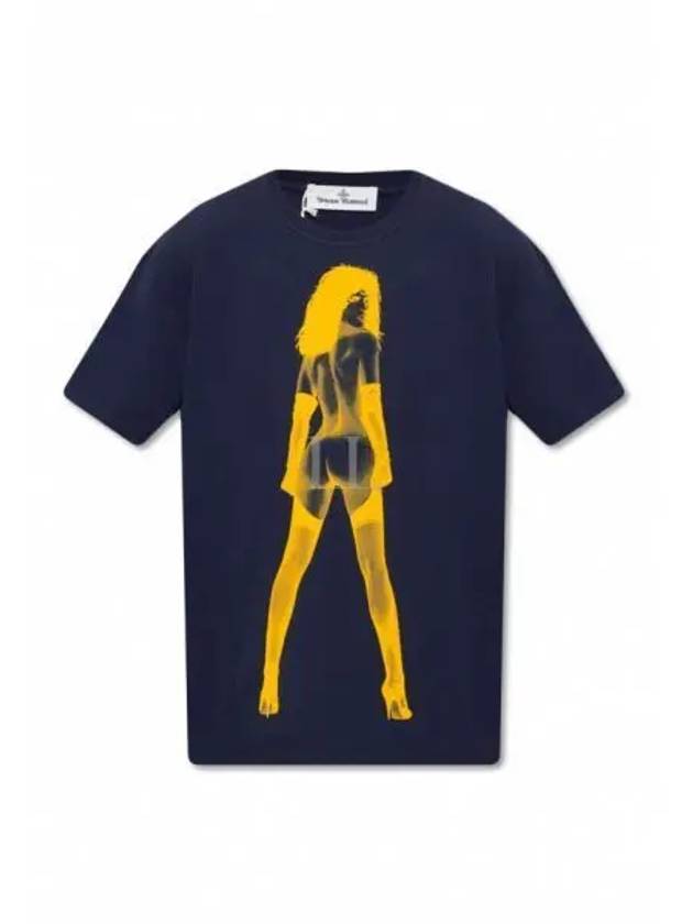 Oversized Pin-Up Short Sleeve T-shirt Navy - VIVIENNE WESTWOOD - BALAAN 2