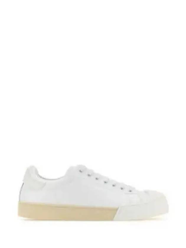 Embossed Logo Tonal Leather Low-Top Sneakers White - MARNI - BALAAN 2