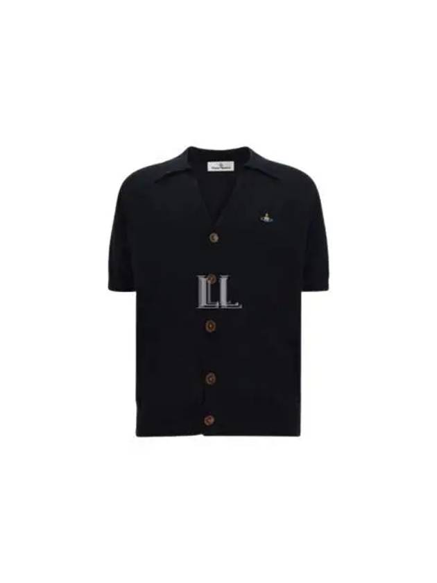 Embroidered ORB Logo Polo Cardigan Black - VIVIENNE WESTWOOD - BALAAN 2