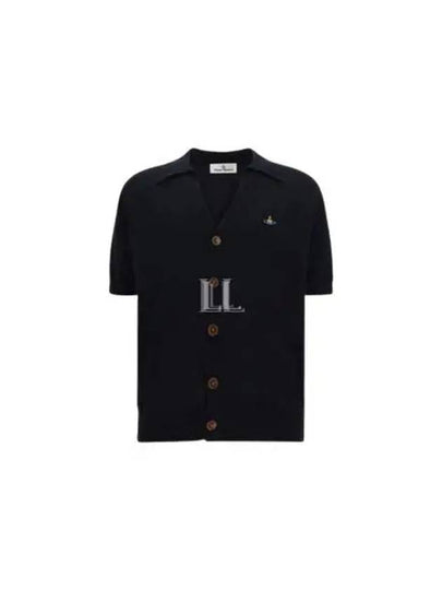 Embroidered ORB Logo Polo Cardigan Black - VIVIENNE WESTWOOD - BALAAN 2