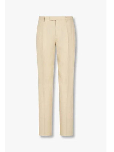 Unfoot Hook Slim Fit Linen Pants Beige - PAUL SMITH - BALAAN 1