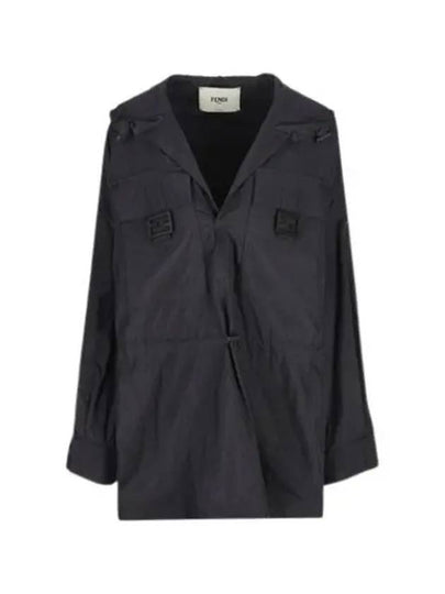 Women's Nylon Anorak Blouson Jacket Black - FENDI - BALAAN 2