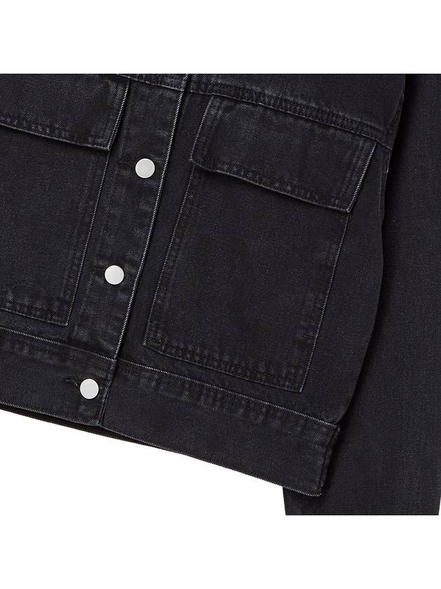 Women's Square Pocket Washed Denim Jacket Black GB1 WDJK 51 BLK - THE GREEN LAB - BALAAN 4