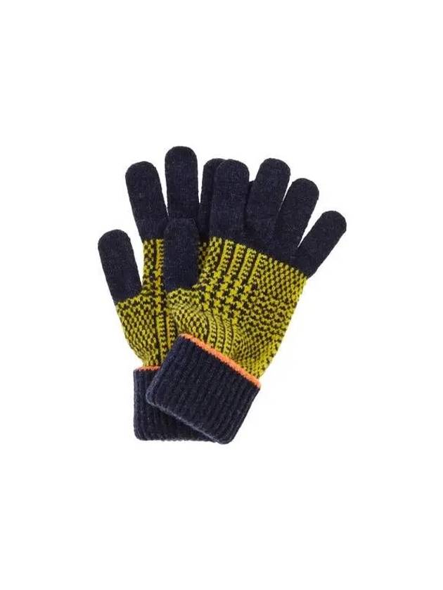 Women's Houndstooth Check Wool Gloves Navy 270340 - PAUL SMITH - BALAAN 1