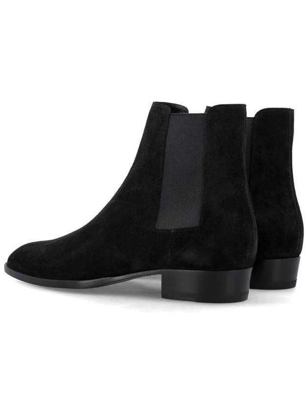 Suede Classic Wyatt Chelsea Boots Black - SAINT LAURENT - BALAAN 5