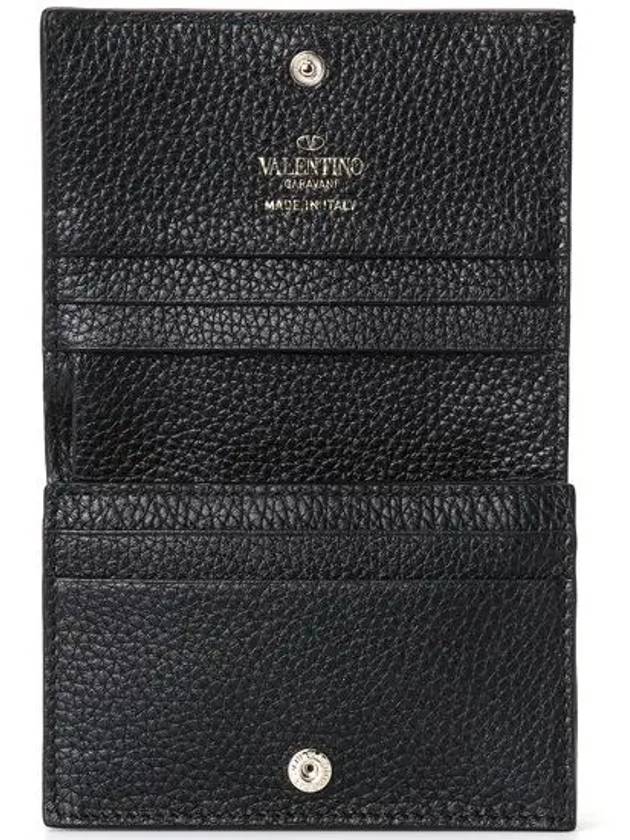 Rockstud Logo Half Wallet Black - VALENTINO - BALAAN 5