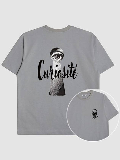 Curiosite Graphic Short Sleeve T-Shirt Blue Grey - KLOR - BALAAN 2