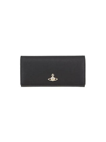 5104007BU S000B N401 Vegan Biogreen Saffiano Long Wallet - VIVIENNE WESTWOOD - BALAAN 1