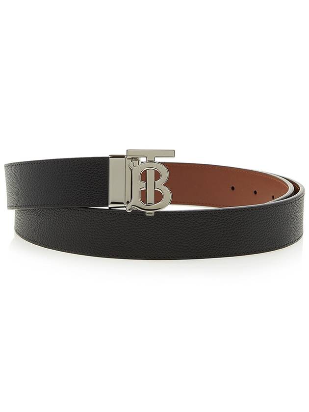 Reversible Monogram Leather Belt Black - BURBERRY - BALAAN 11