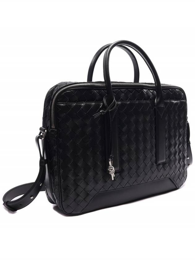 Getaway Leather Brief Case Black - BOTTEGA VENETA - BALAAN 4