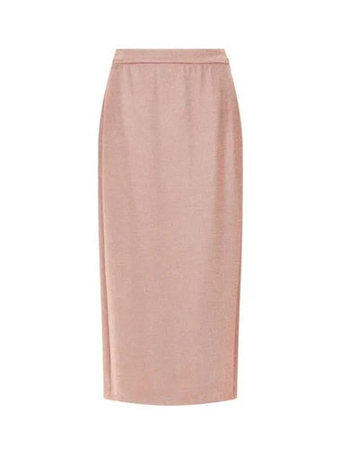 Women s Back Slit Metallic Knit Skirt Peach - GIORGIO ARMANI - BALAAN 1