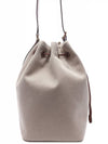 Logo Canvas Leather Bucket Bag Beige Brandy - MIU MIU - BALAAN 5