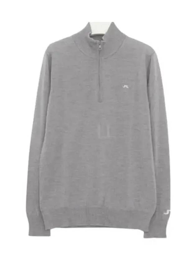 Kian Half Zip-Up Knit Top Melange Grey - J.LINDEBERG - BALAAN 2