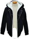 Classic Bunny Zip Up Hoodie White Lining Black - MOOSE KNUCKLES - BALAAN 5