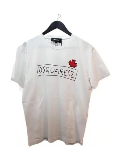 Men's Logo Super Crew Short Sleeve T-Shirt White - DSQUARED2 - BALAAN 2