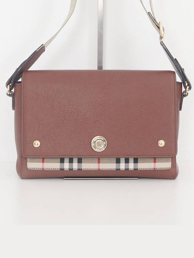 Vintage Check Leather Note Cross Bag 8021111 - BURBERRY - BALAAN 1