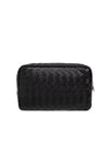 Intrecciato Zipper Leather Pouch Bag Black - BOTTEGA VENETA - BALAAN 2