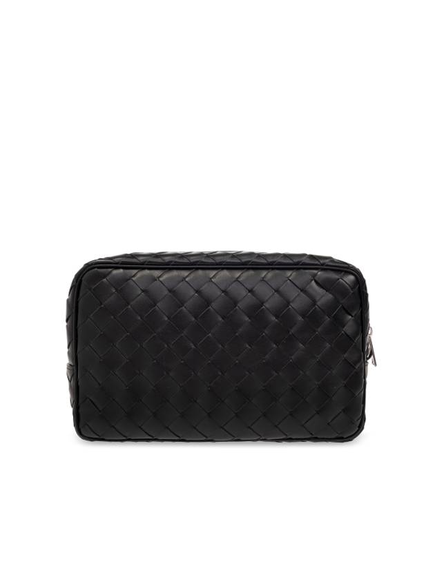 Intrecciato Zipper Leather Pouch Bag Black - BOTTEGA VENETA - BALAAN 2