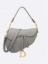 Saddle Grained Calfskin Shoulder Bag Stone Grey - DIOR - BALAAN 2