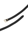 Metal Buckle Logo Leather Belt Black - MIU MIU - BALAAN 3