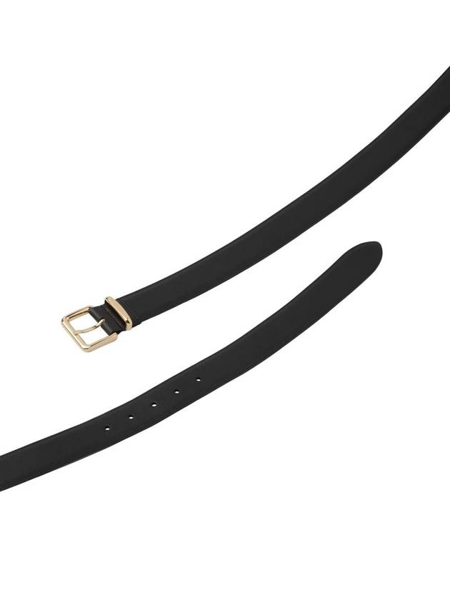 Metal Buckle Logo Leather Belt Black - MIU MIU - BALAAN 3